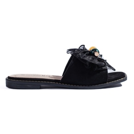 Tongs classiques noires pour femmes