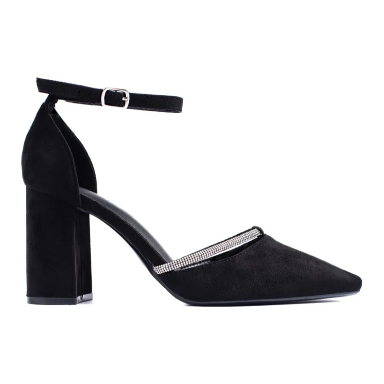 Escarpins à talons en daim noir le noir