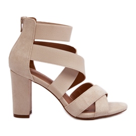 Sandales à talons hauts et lanières pour femmes Beige Obissa Sandales à talons hauts et lanières pour femmes Beige Obissa