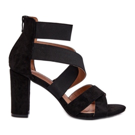 Sandales À Talons Hauts Pour Femmes Avec Lanières Noir Obissa le noir