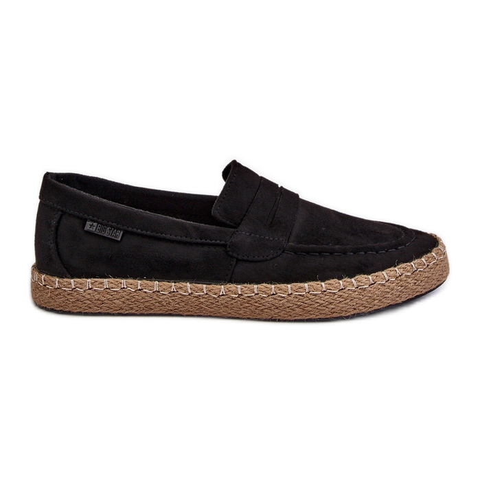 Espadrilles en daim écologique pour hommes Big Star NN174046 Noir le noir