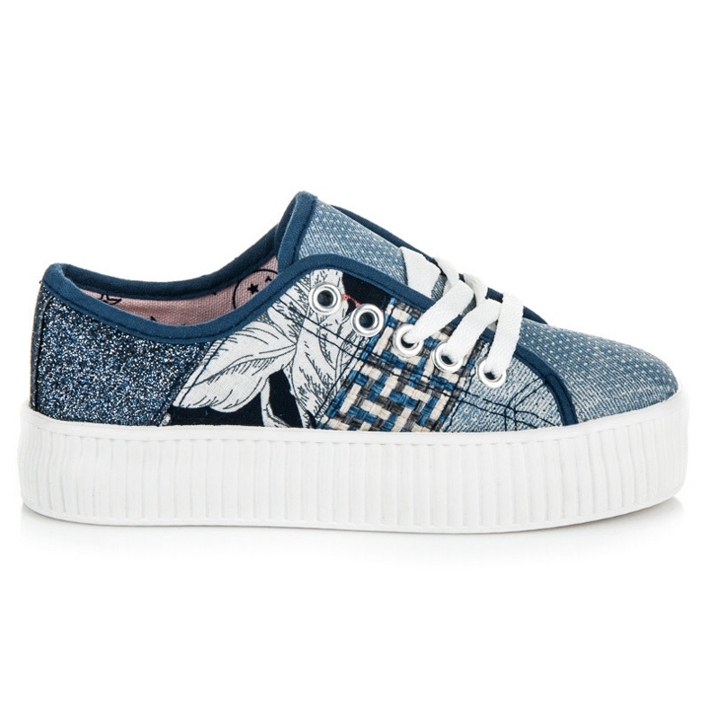 Kylie Baskets sur la plate-forme d'impression abstraite bleu