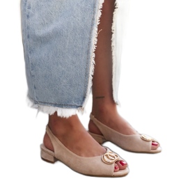 Sandales semelle intérieure en cuir Warda beige