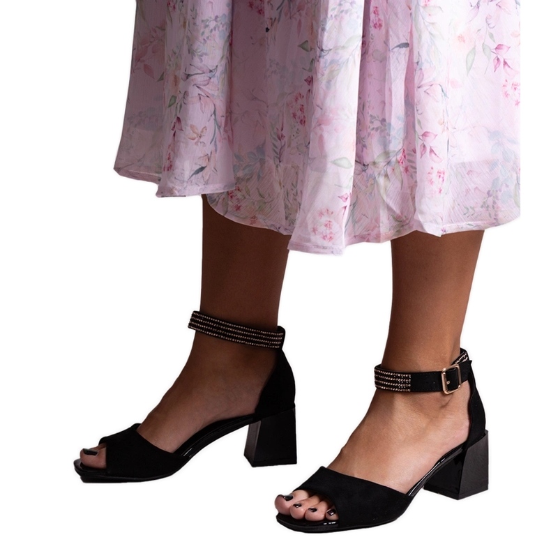 Sandales à talons vernis Athir le noir