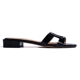 Tongs classiques noires élégantes pour femmes le noir