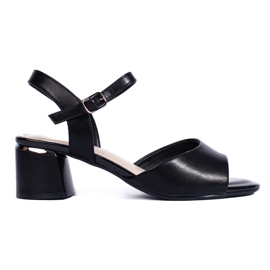 Élégantes sandales noires à talons hauts pour femmes de Sergio Leone le noir Élégantes sandales noires à talons hauts pour femmes de Sergio Leone le noir