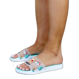 Chaussons menthe avec tige en caoutchouc Diaspa bleu