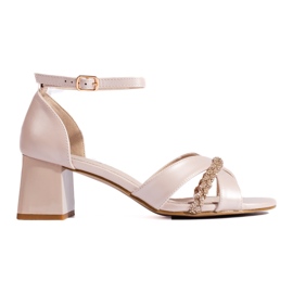 Sandales femme beige clair