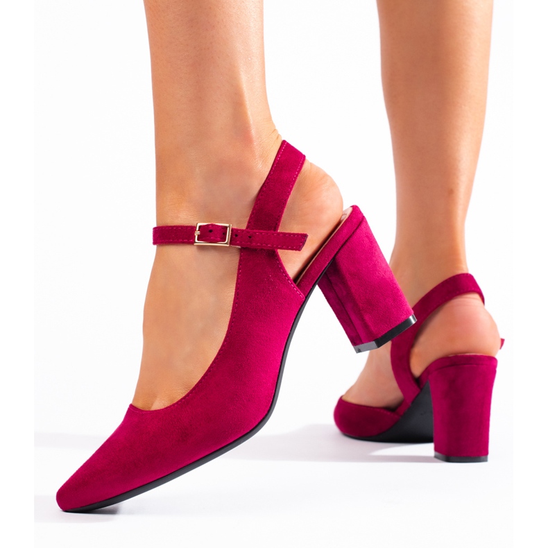 Escarpins femme en daim rose de Sergio Leone