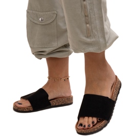 Tongs classiques avec semelle en liège Matilte noir