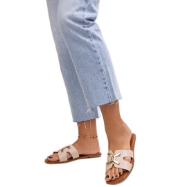 Tongs beige clair avec boucle Razanna