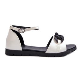 Sandales Plates Femme Avec Chaîne Vinceza 17320 Blanc