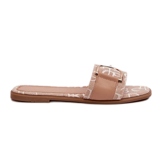 Tongs brillantes pour femmes avec décoration d'orteil beige