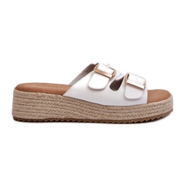 Tongs Pour Femmes En Cuir Écologique Tressé, Blanc Zaloemi