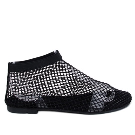 Peyton Sandales en maille noire avec strass
