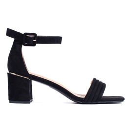 Sandales à talons hauts en daim noir le noir