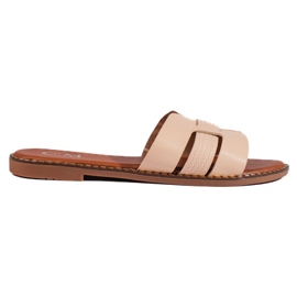 Tongs femme classiques beiges