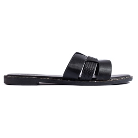 Tongs noires pour femmes le noir
