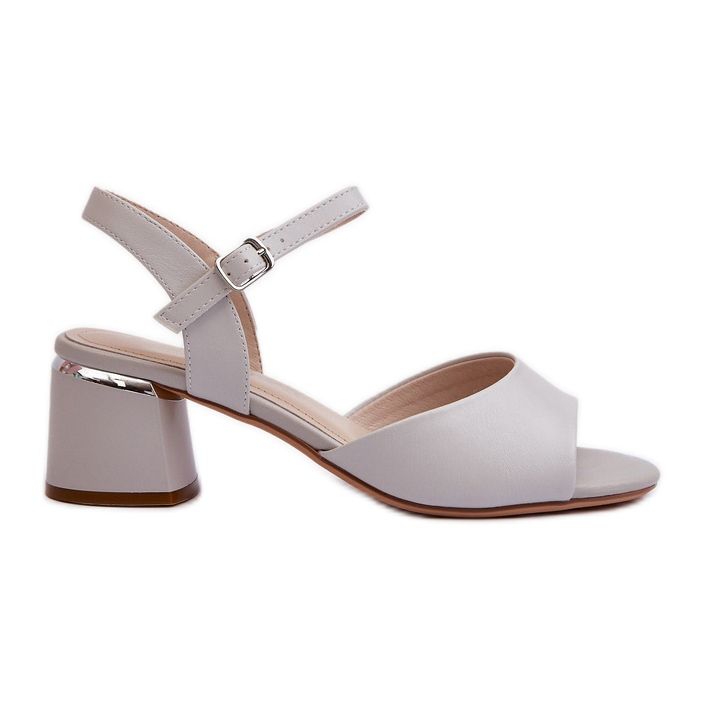 Sandales à talons bas pour femmes en cuir écologique Sergio Leone SK876 gris