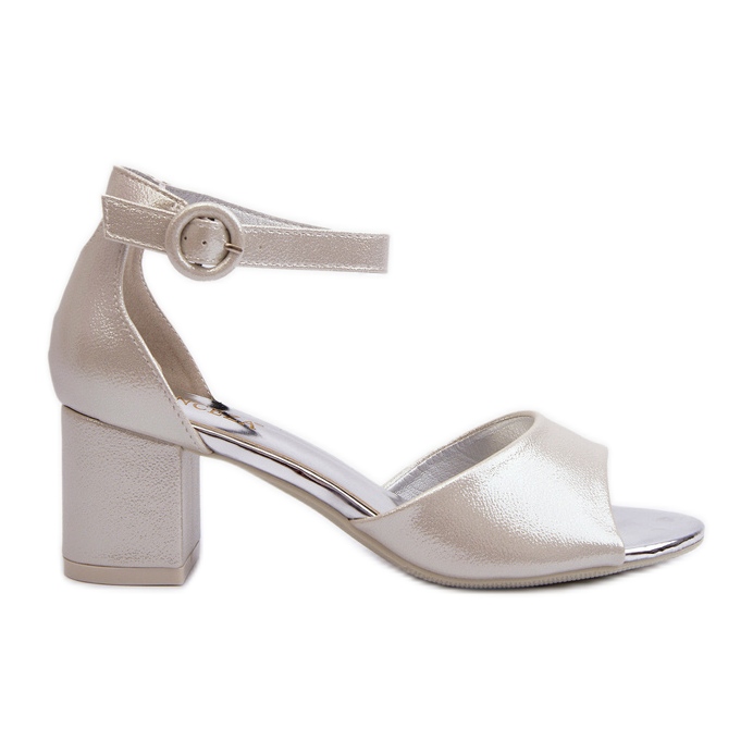 Vinceza 20100 Sandales à talons hauts en cuir argenté