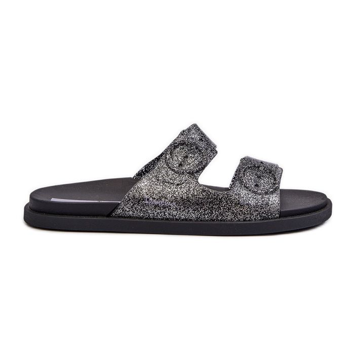 Tongs à paillettes pour femmes avec boucles 83530 Ipanema Follow Fem Noir le noir