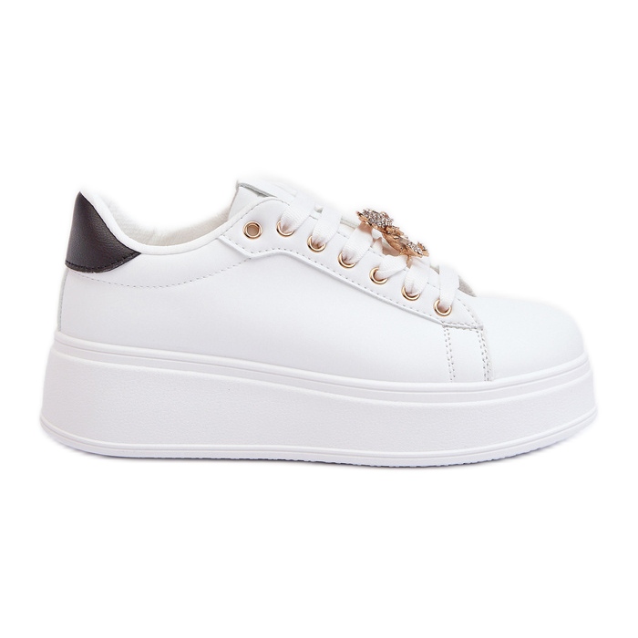 Baskets à plateforme avec ours en peluche pour femme, blanc Moanda blanche