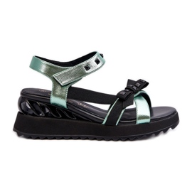 S.Barski Sandales Femme Avec Noeud D&amp;A CR956 Vert
