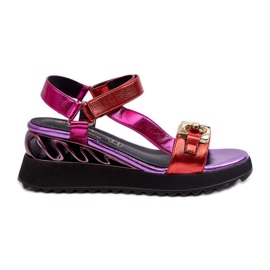 S.Barski Sandales compensées pour femmes D&amp;A CR954 Violet
