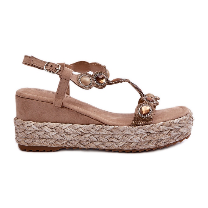 Sandales Compensées Avec Tresse Femme S.Barski MY291 Beige