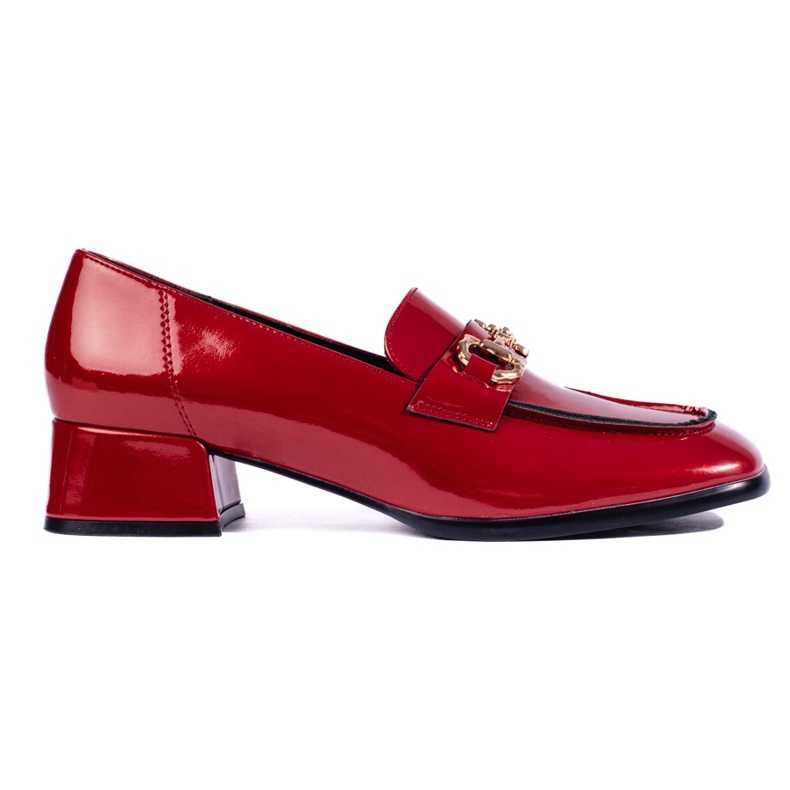 Sergio Leone Mocassins vernis rouges pour femme
