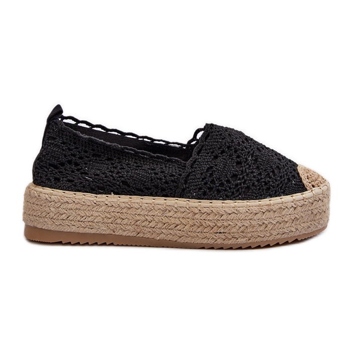 Espadrilles Femme En Dentelle Sur Plateforme Noir Elarose le noir Espadrilles Femme En Dentelle Sur Plateforme Noir Elarose le noir