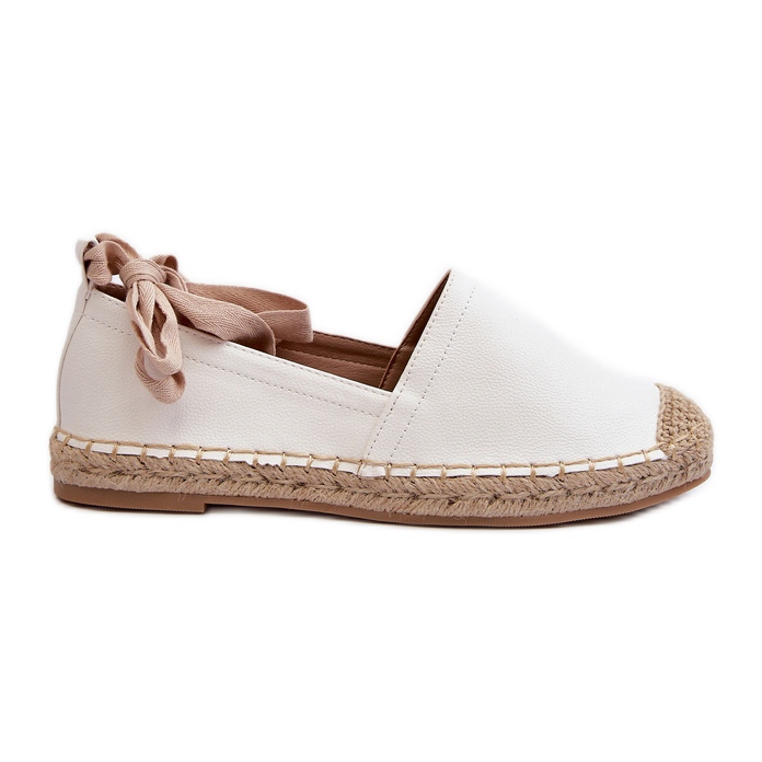 Espadrilles Nouées En Cuir Écologique Blanc Ismanne blanche