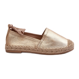 Espadrilles Lacées En Eco Cuir Doré Ismanne