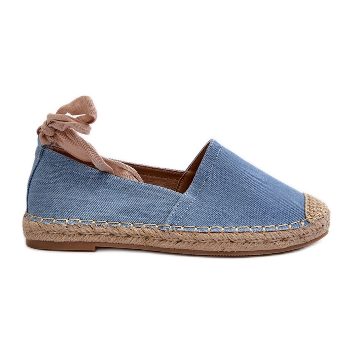 Espadrilles en jean nouées Ismanne bleues