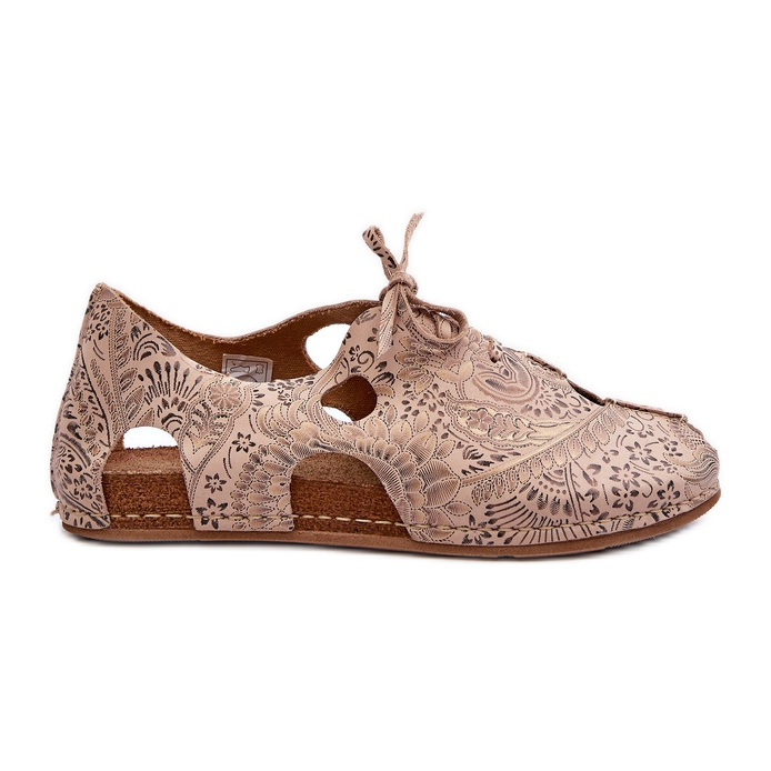 Chaussures Femme à Motifs Avec Découpes Maciejka 06431-02 Beige