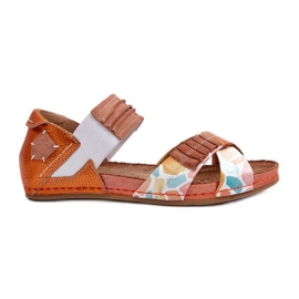 Sandales En Cuir Avec Trépointe Maciejka 03375-26 Orange