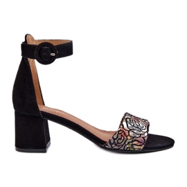 Sandales à Talons Hauts en Daim Maciejka 04141-48 Noir