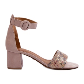 Sandales à Talons Hauts en Daim Maciejka 04141-49 Beige