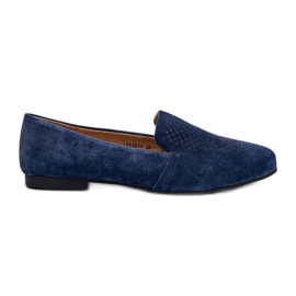 S.Barski Mocassins Confortables En Daim Bleu Marine Giovana