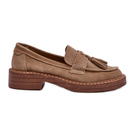 S.Barski Mocassins Femme En Daim Avec Franges D&amp;A TW107 Marron brun