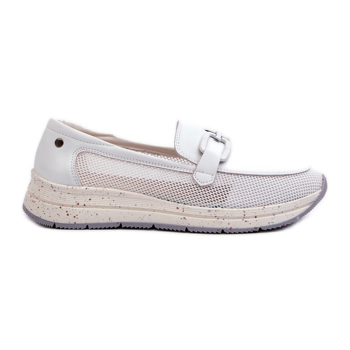 S.Barski Mocassins En Cuir Femme D&amp;A TW210 Blanc blanche