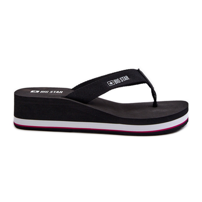 Tongs compensées pour femmes Big Star JJ274A332 Noir le noir