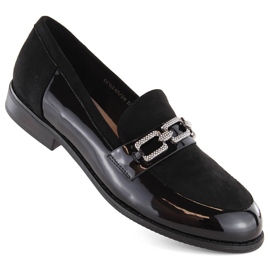 Mocassins femme Filippo DP6245 noirs avec zircons cubiques