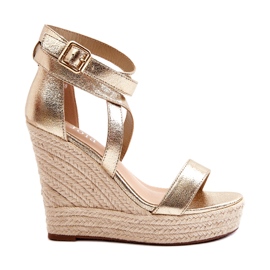 Joia Sandales compensées avec galon Salthe doré