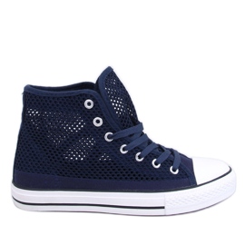 Baskets montantes ajourées Mousse Navy bleu