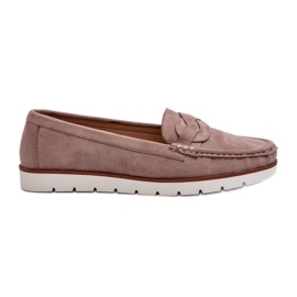 Mocassins en suède écologique pour femme, beige foncé Nestalia Mocassins en suède écologique pour femme, beige foncé Nestalia