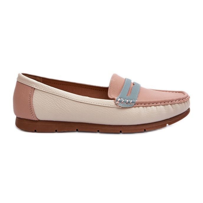 Mocassins Femme Eco Cuir Rose Vikitara