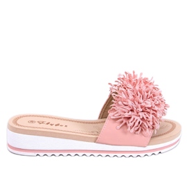 Ragnes Mules compensées à fleurs roses