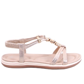 Sandales Haezz Gold avec zircons décoratifs doré