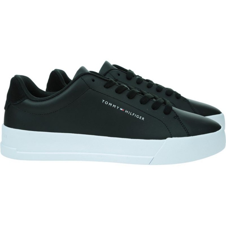Tommy Hilfiger Court Chaussures en cuir FM0FM04971 Bds le noir